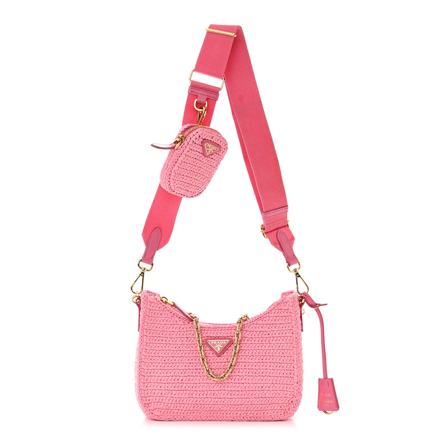 Prada Yarn Raffia Effect Crochet Re-Edition 2005 Shoulder Bag Petalo 1 of 12