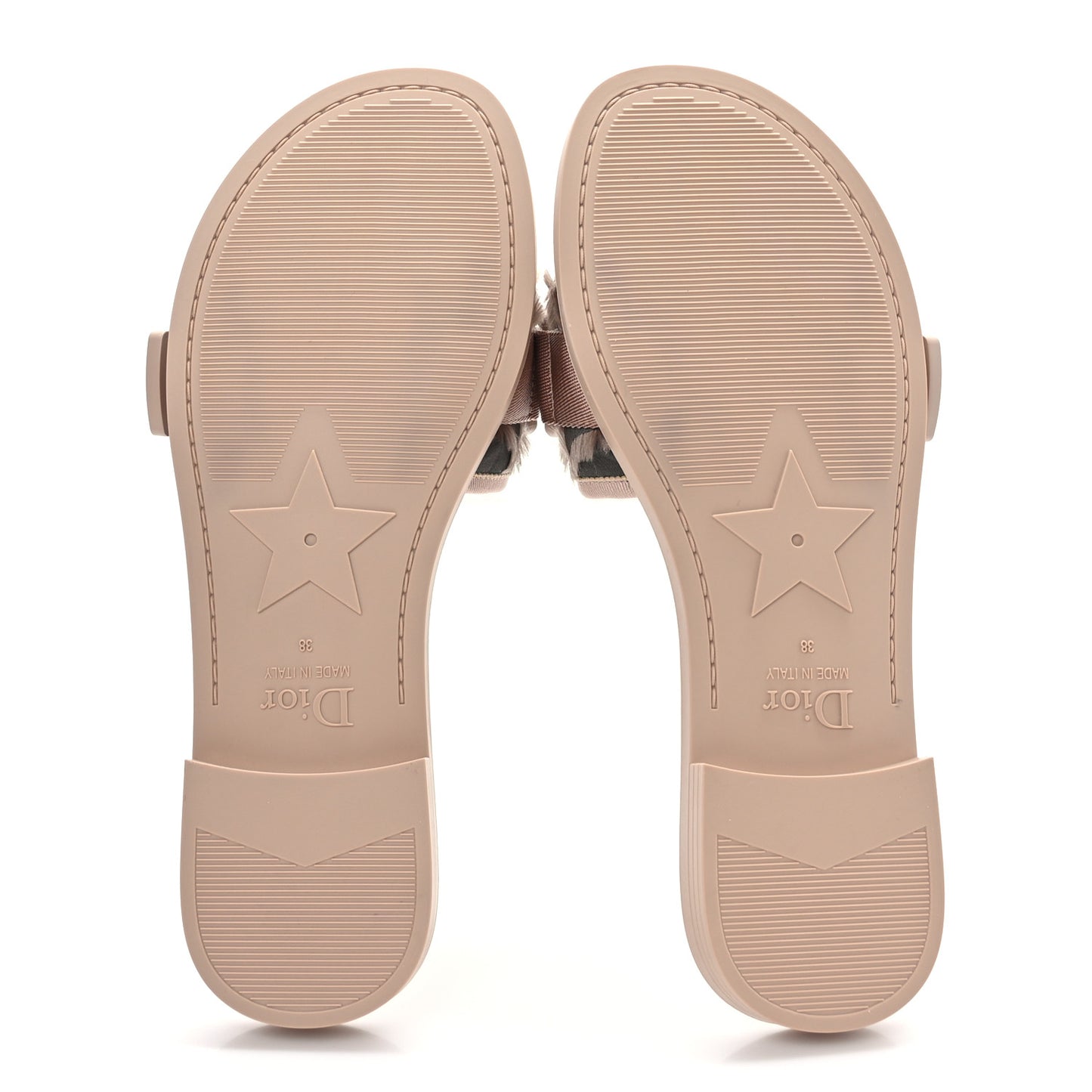 Technical Stretch Fabric Camouflage Dio(r)evolution Slide Sandals 38 Nude
