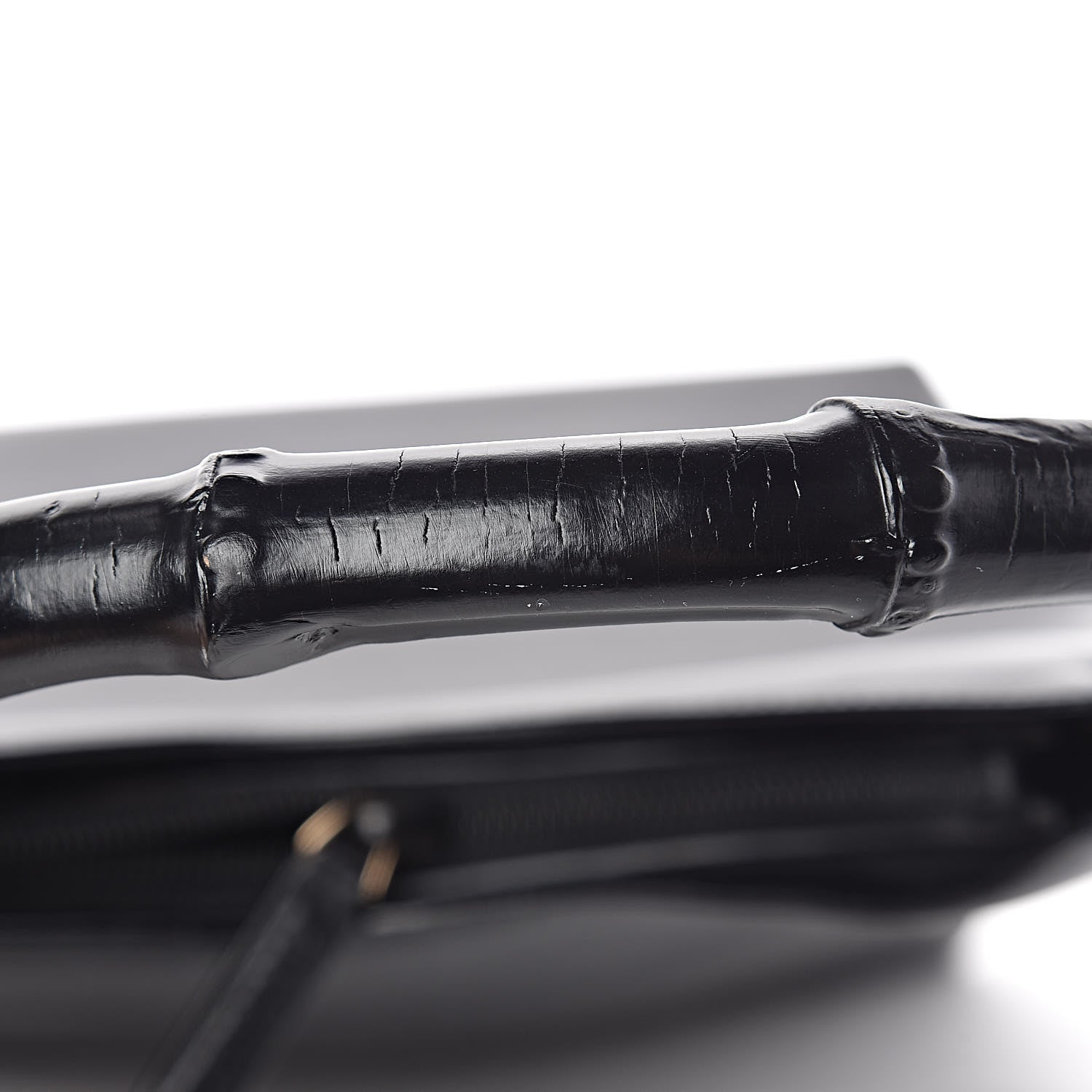 Gucci Smooth Calfskin Bamboo Handle Shoulder Bag Black 14 of 14