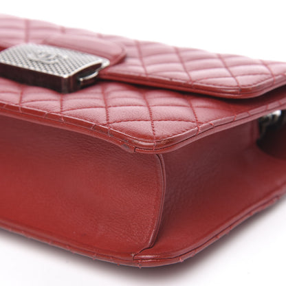 Chanel Goatskin Quilted Small CC University Top Handle Flap Red 13 of 15