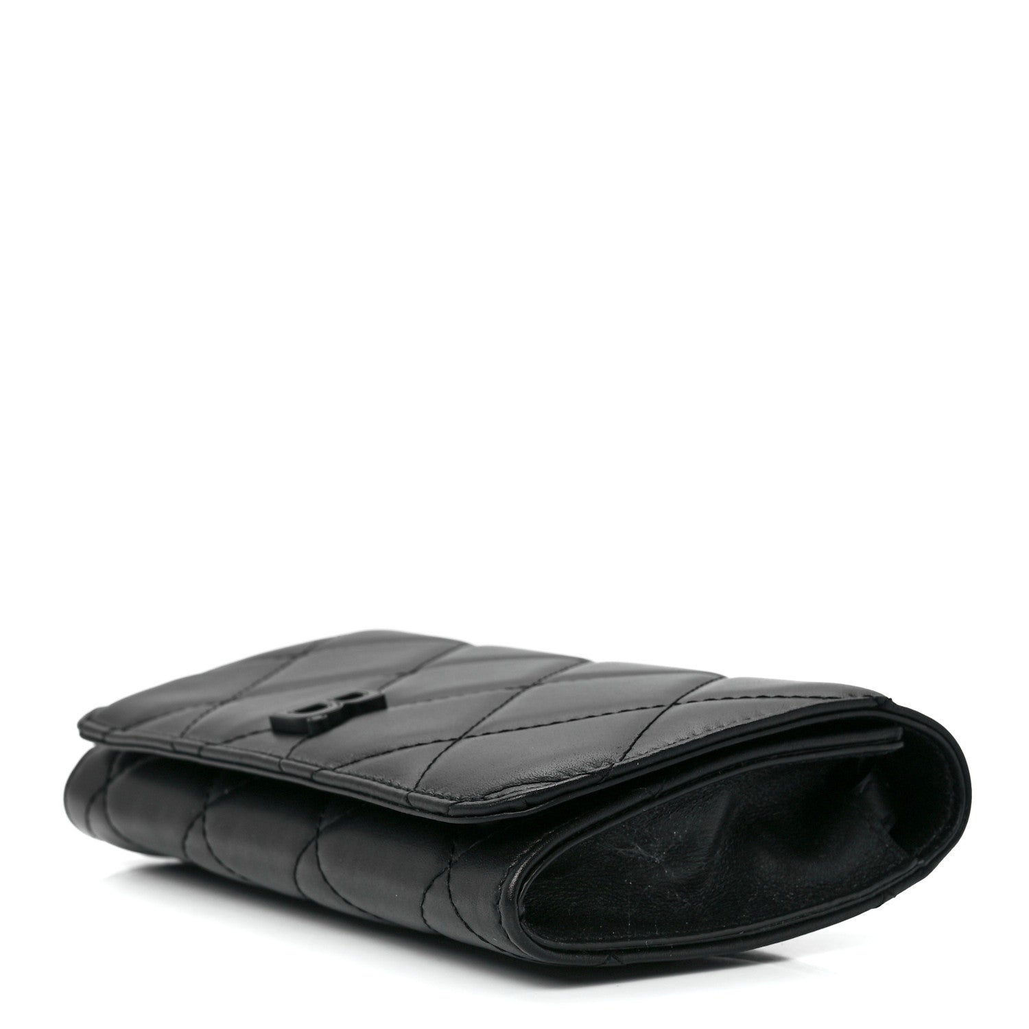 Balenciaga Nappa Calfskin Quilted Touch B Phone Holder With Strap Black 9 of 11