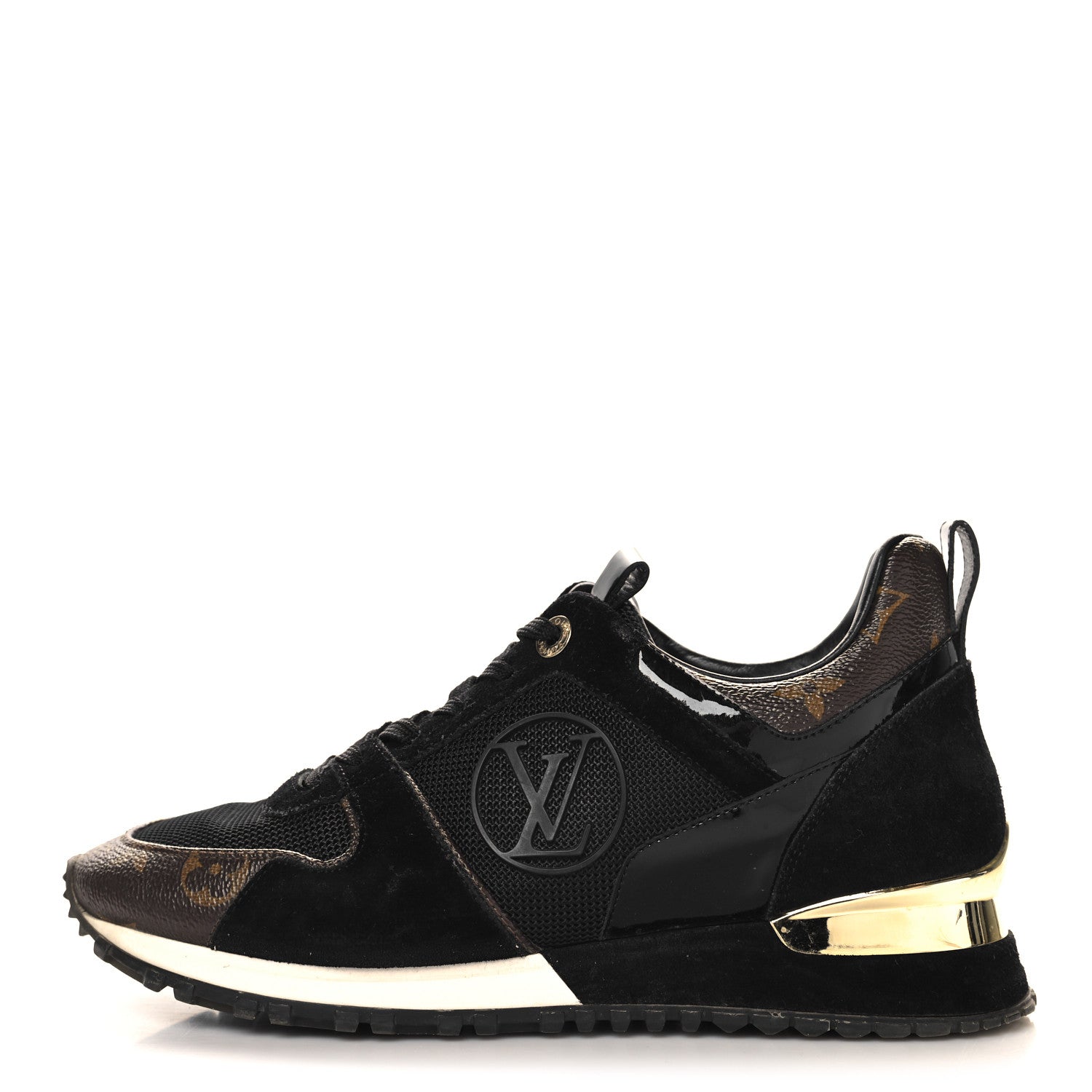 Louis Vuitton Suede Monogram Run Away Sneakers 37 Black 1 of 9