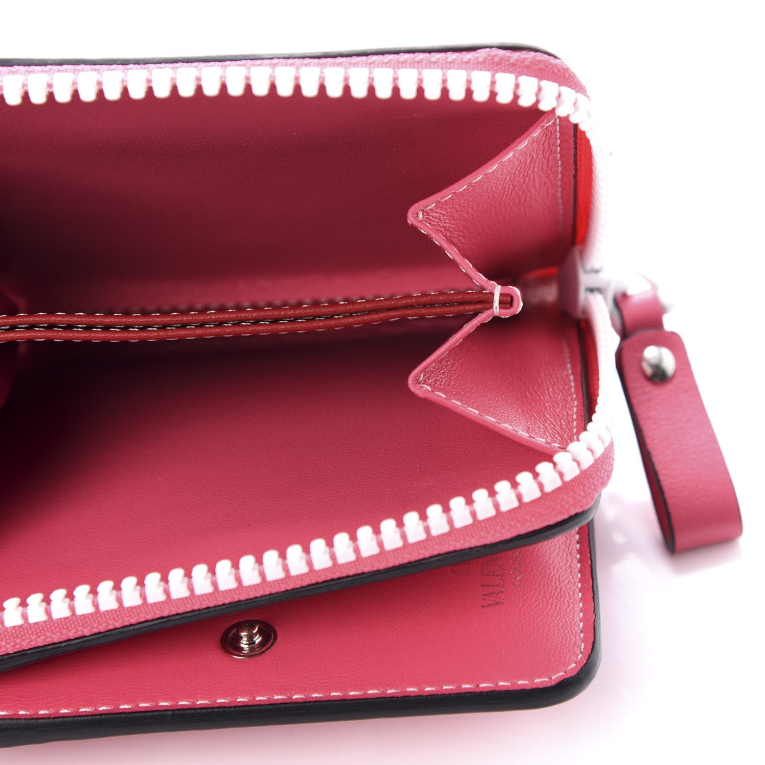 Valentino Garavani Lambskin Free Rockstud Spike Compact Zip Around Wallet Shadow Pink 6 of 7