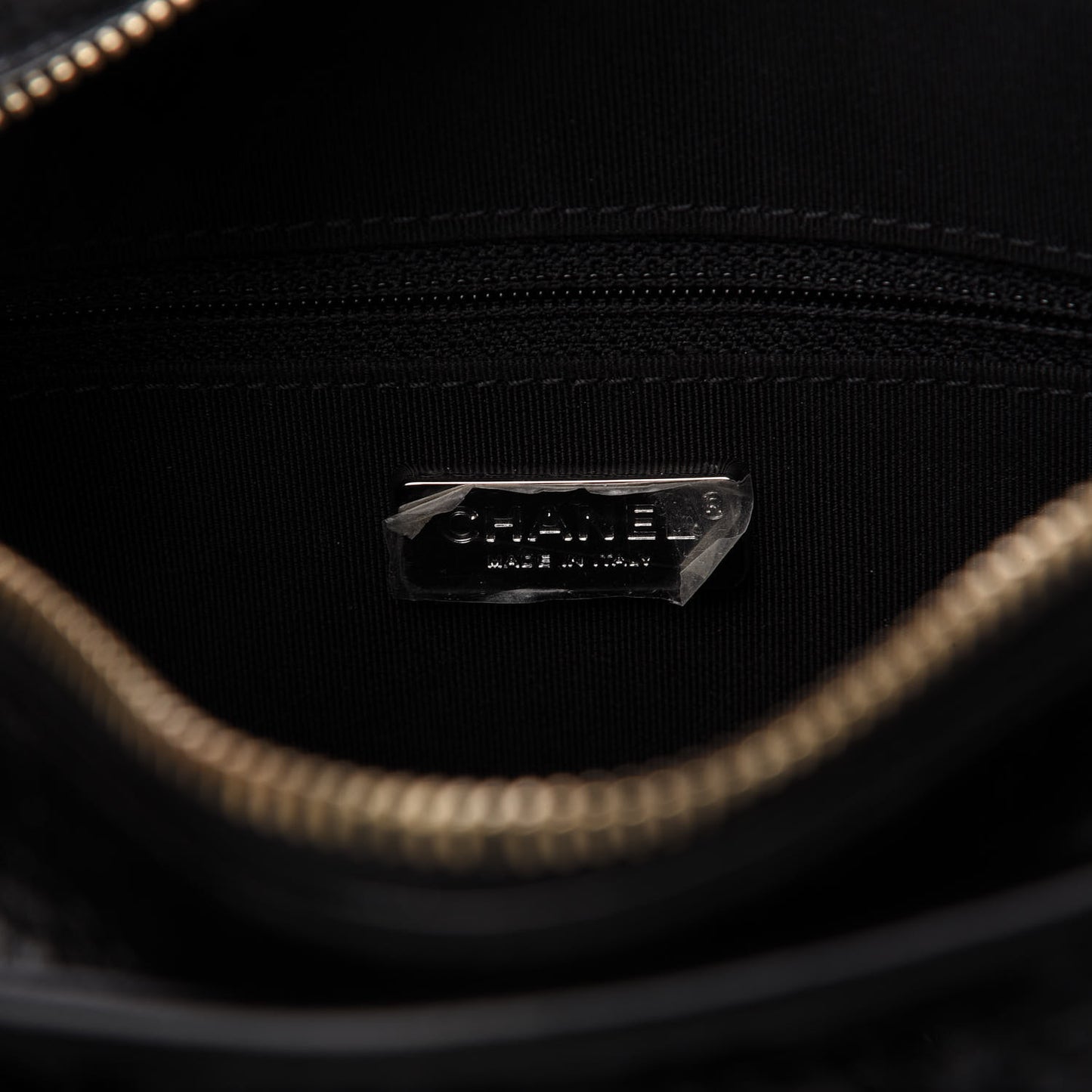 Sequin Calfskin Small Gabrielle Hobo Black White