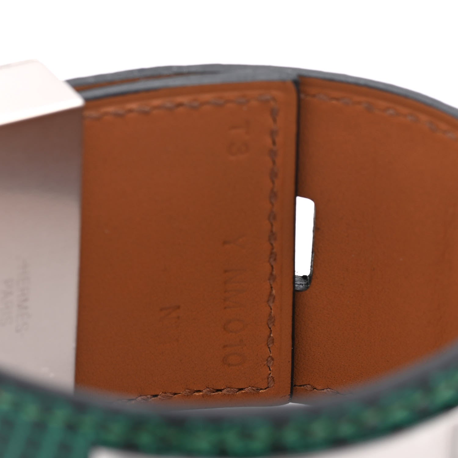 Hermes Lizard Collier De Chien CDC Bracelet T3 Vert Moyen 5 of 6
