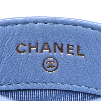 Chanel Lambskin Quilted Card Holder Light Blue 6 of 9