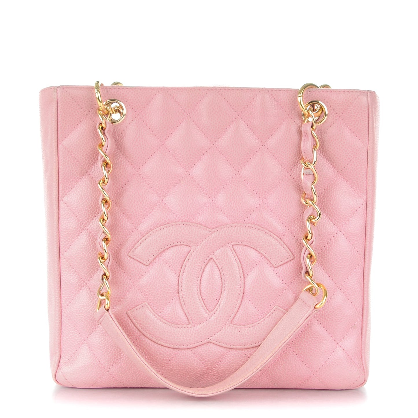 Caviar Quilted Petit Shopping Tote PST Pink