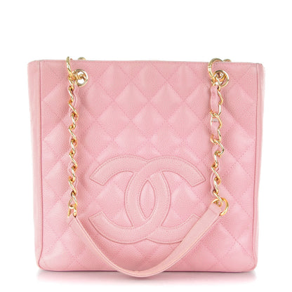 Chanel Caviar Quilted Petit Shopping Tote PST Pink 1 of 8