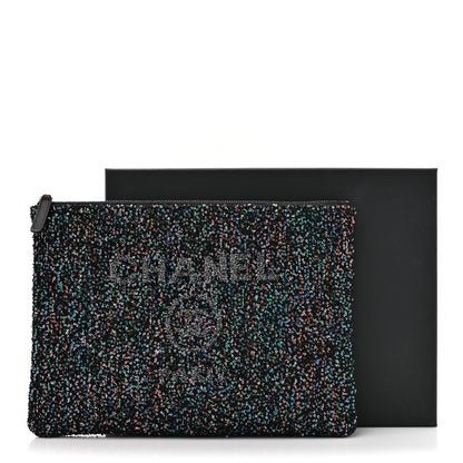 Chanel Canvas Sequin Medium Deauville Cosmetic Pouch Black 8 of 8