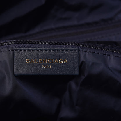 Balenciaga Textured Sport Nylon Logo Embroidered M Wheel Gym Bag Bleu Navy Rouge 6 of 9