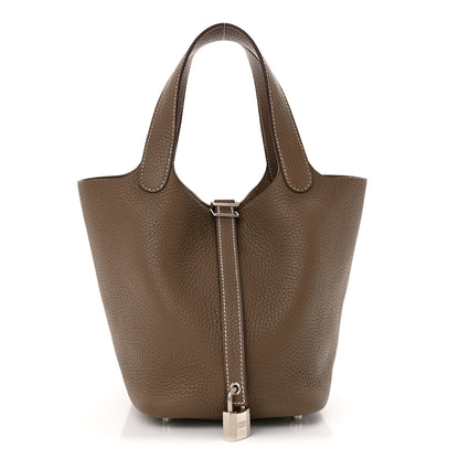 Hermes Taurillon Clemence Picotin Lock 18 PM Etoupe 1 of 10
