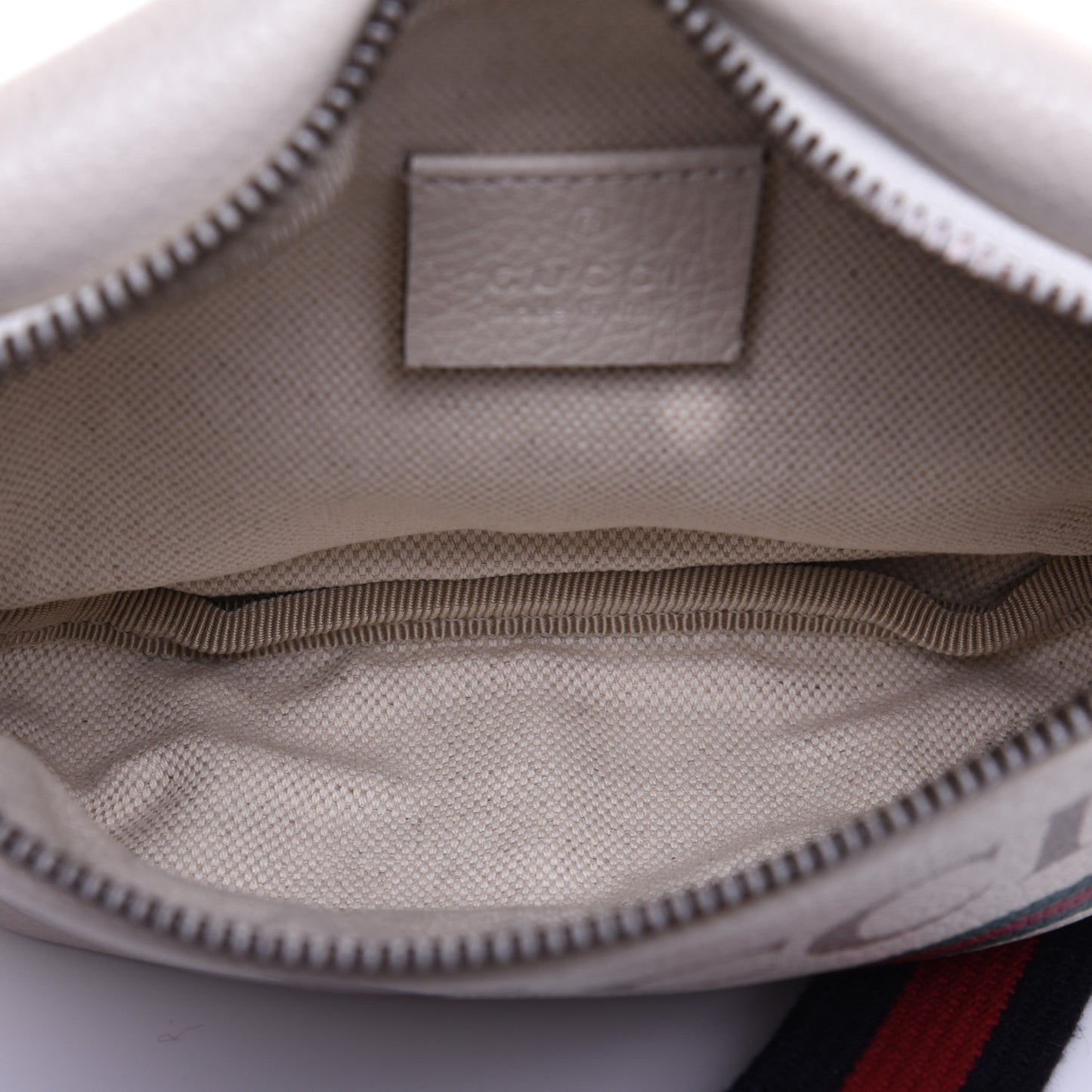 Grained Calfskin Small Logo Belt Bag White
