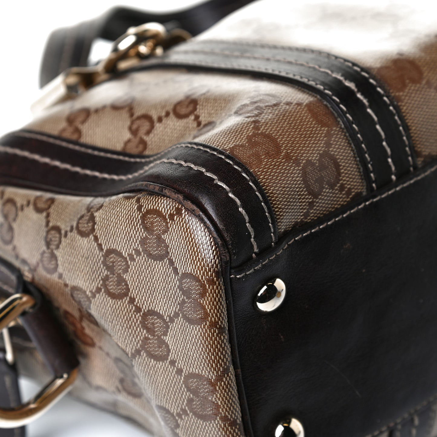 Crystal Monogram Duchessa Boston Bag Brown