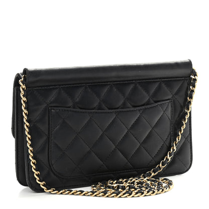Chanel Lambskin Quilted Medium Crossing Times Flap Black 2 of 13