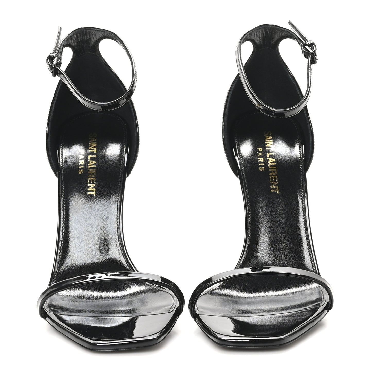 Patent Calfskin Opyum 110 Sandals 37 Black Gold