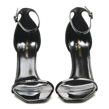 Saint Laurent Patent Calfskin Opyum 110 Sandals 37 Black Gold 3 of 9