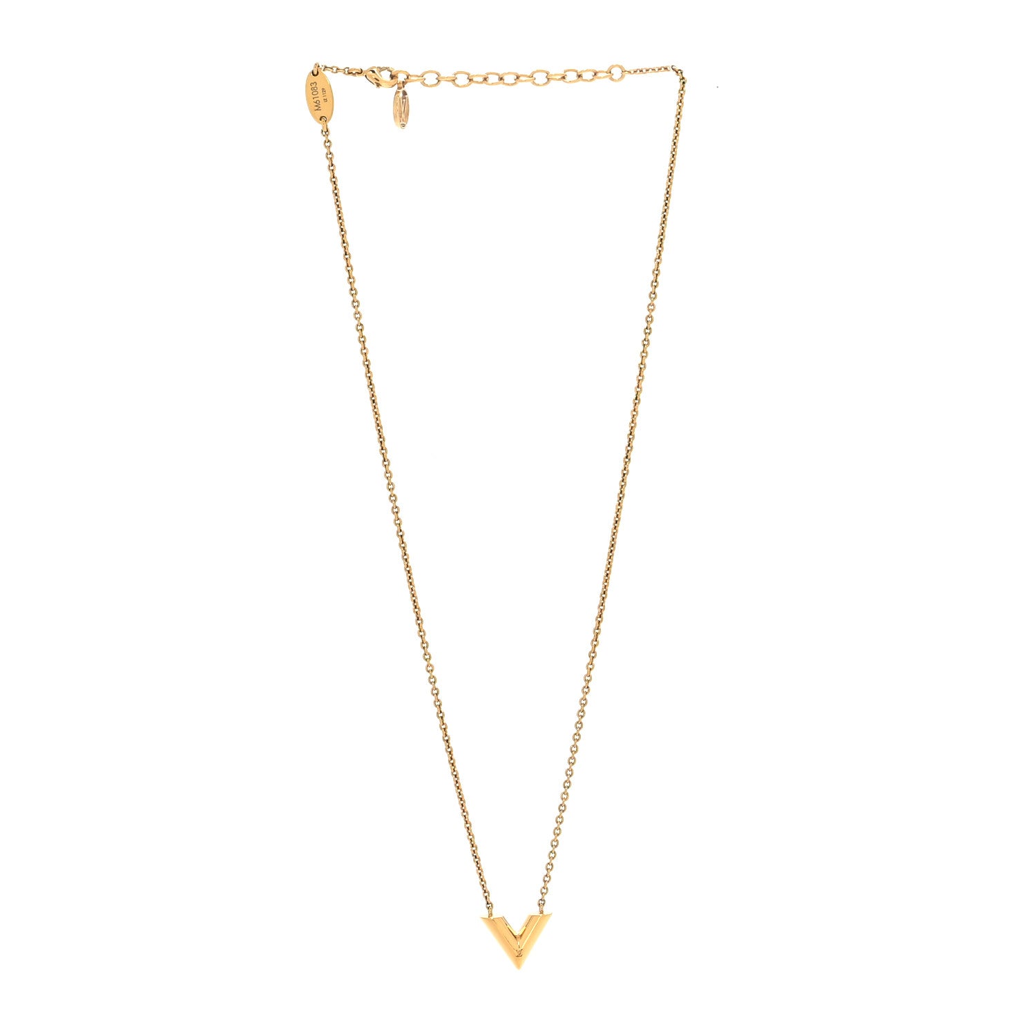 Louis Vuitton Brass Essential V Necklace Gold 3 of 6