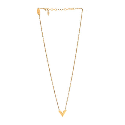 Louis Vuitton Brass Essential V Necklace Gold 3 of 6
