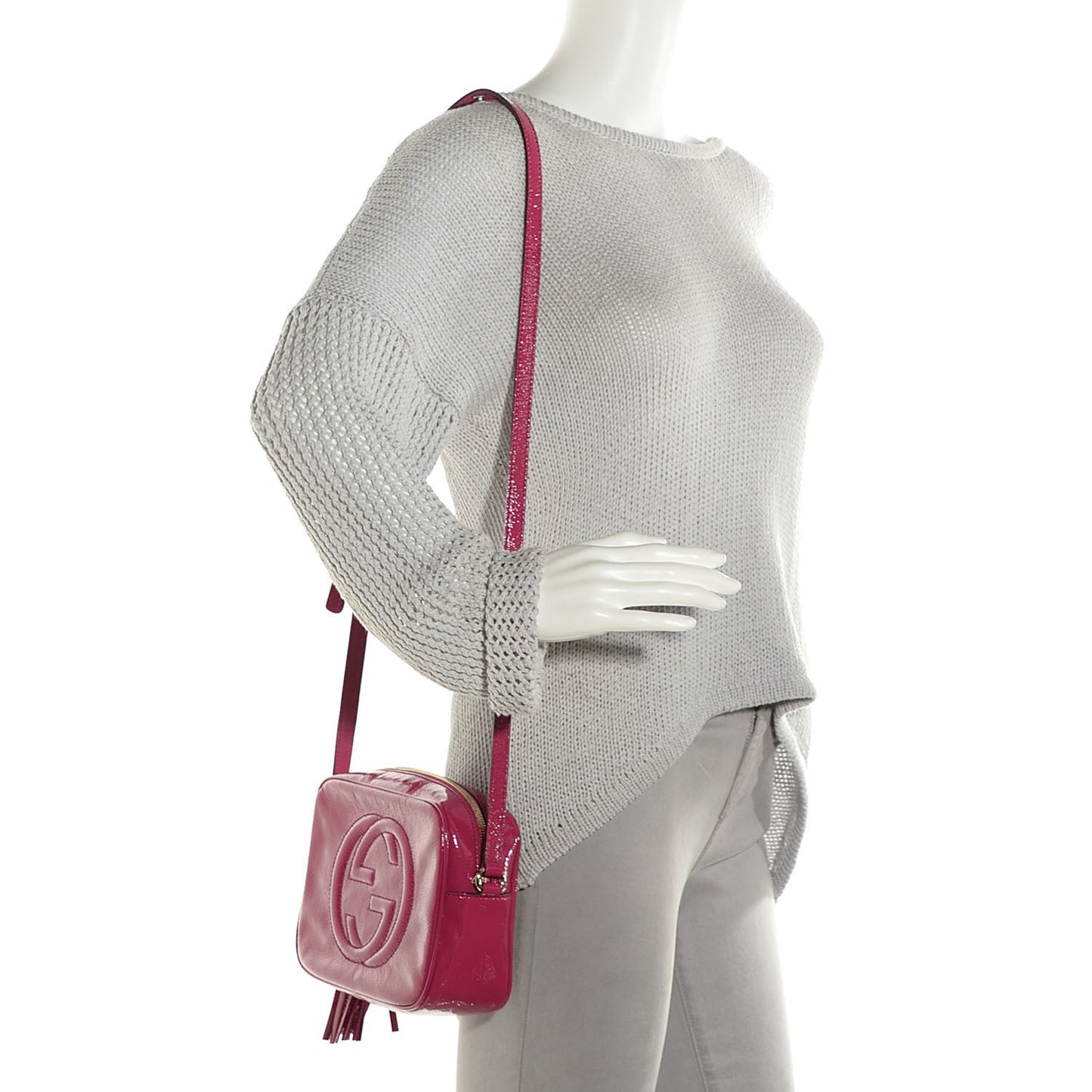 Soft Patent Small Soho Disco Bag Bright Bougainvillea