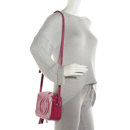 Gucci Soft Patent Small Soho Disco Bag Bright Bougainvillea 2 of 9