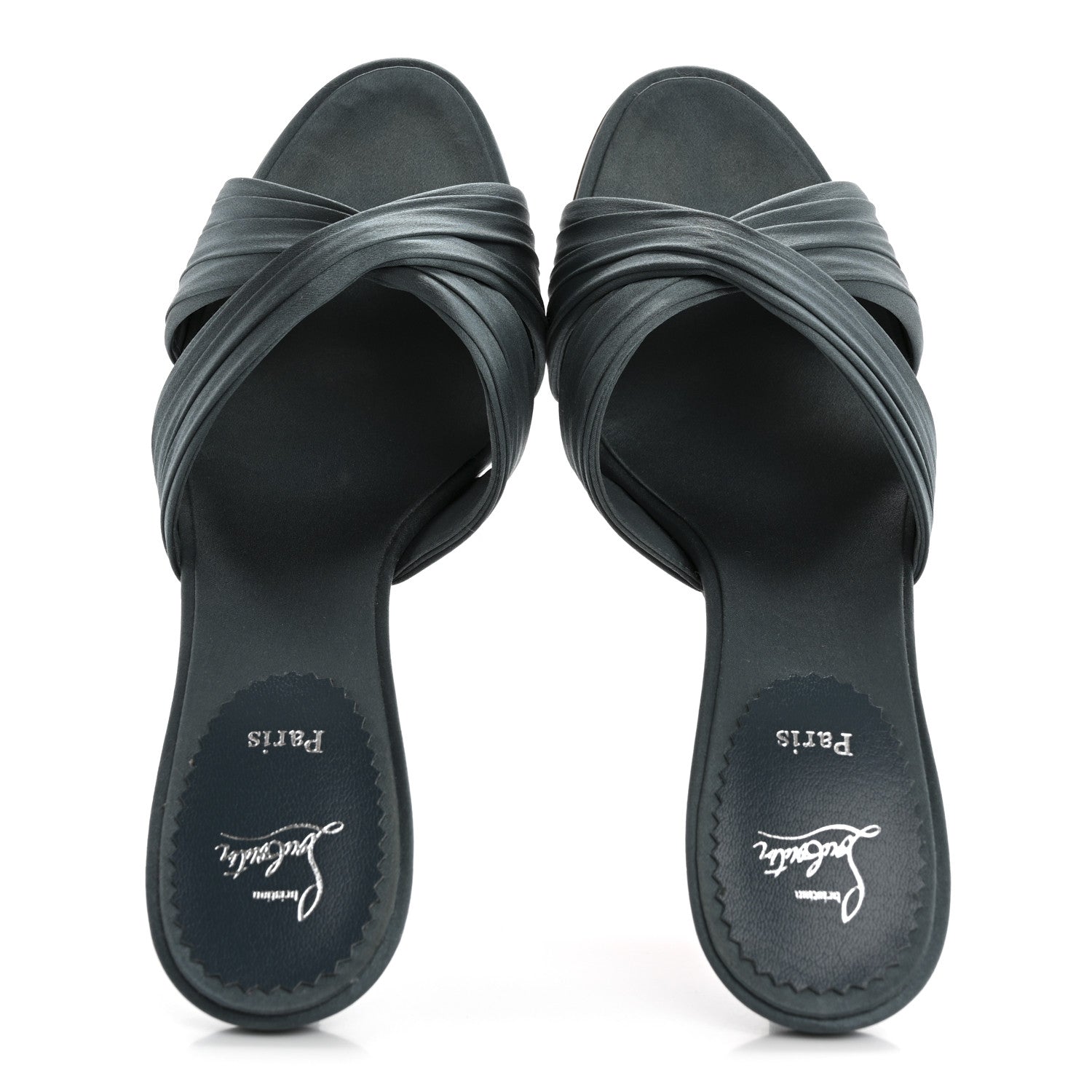 Christian Louboutin Crepe Satin Nicol Is Back 85 Slide Sandals 38 Titan 2 of 9