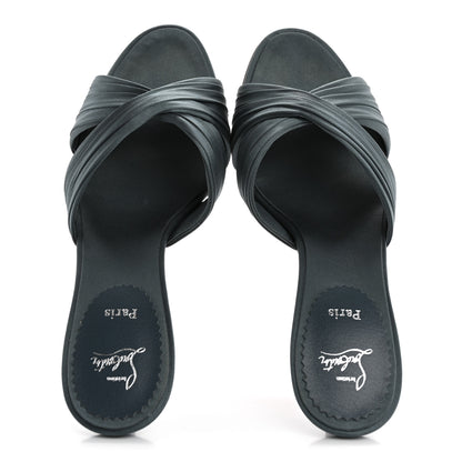 Christian Louboutin Crepe Satin Nicol Is Back 85 Slide Sandals 38 Titan 2 of 9