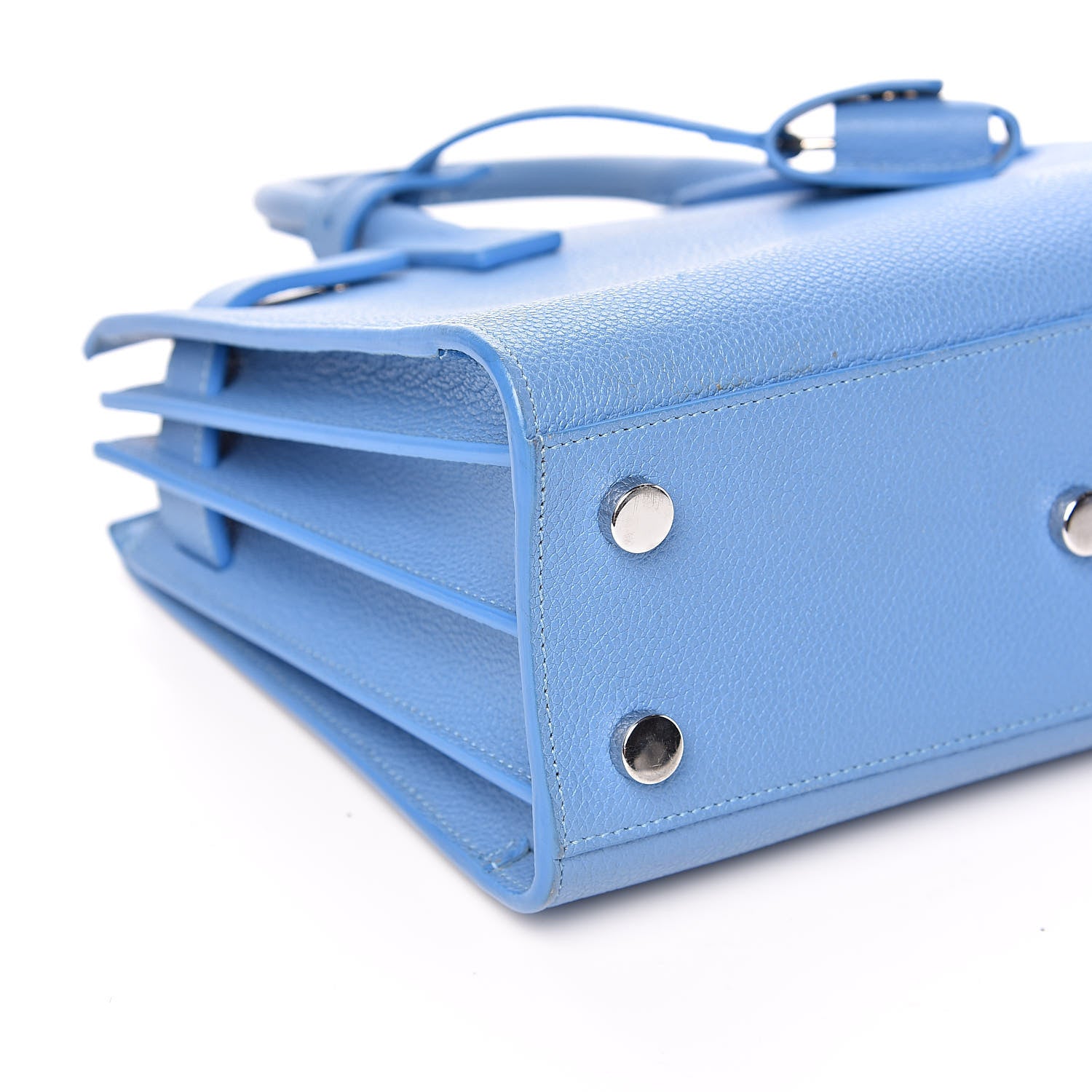 Saint Laurent Grained Calfskin Nano Sac De Jour Blue Clair 9 of 11