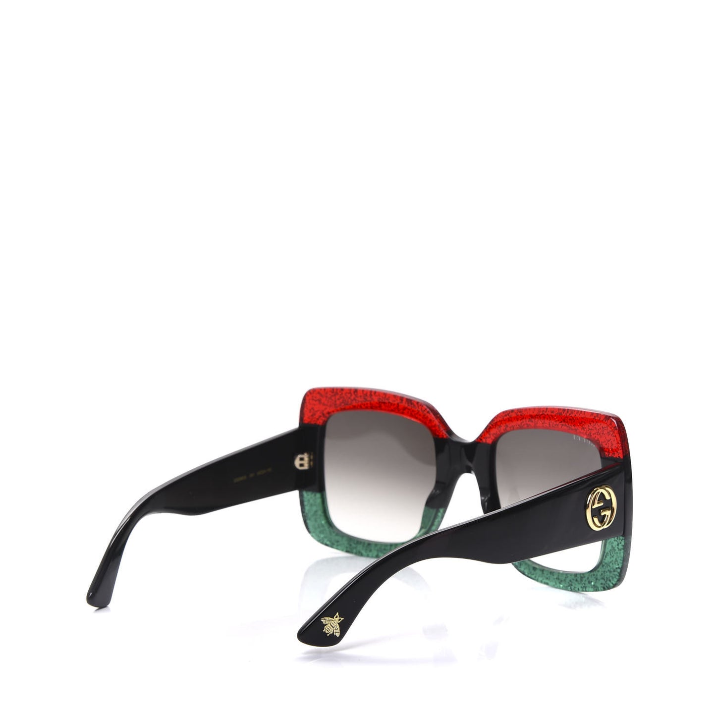 Acetate Square Frame Sunglasses GG0083S Glitter Red Black Green