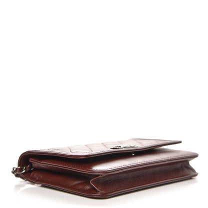 Chanel Lambskin Quilted Boy Wallet On Chain WOC Burgundy 4 of 9