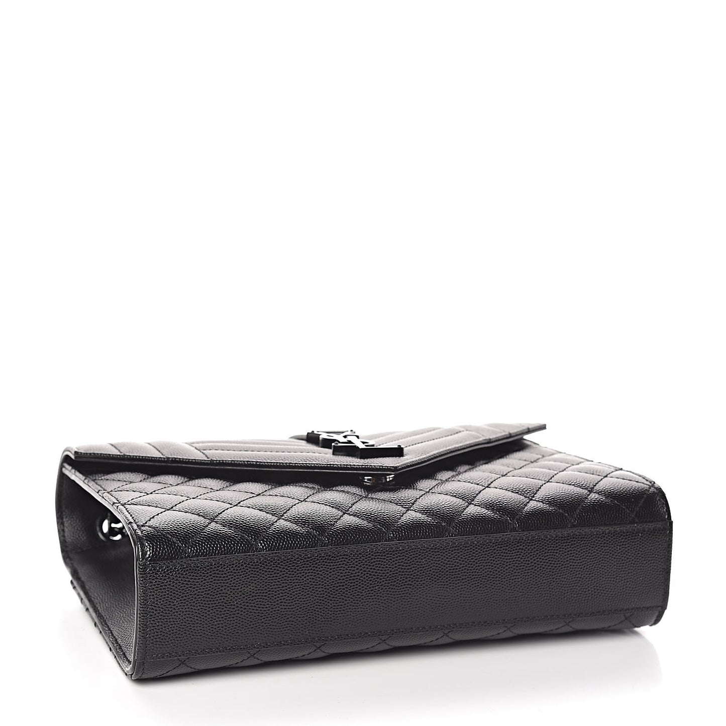 Grain De Poudre Textured Mixed Matelasse Triquilt Medium Monogram Satchel Black