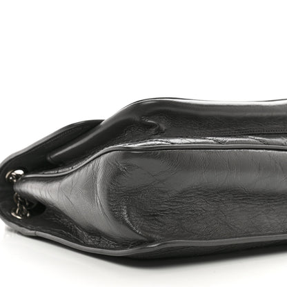 Saint Laurent Crinkled Calfskin Matelasse Monogram Large Niki Chain Satchel Fog 9 of 10