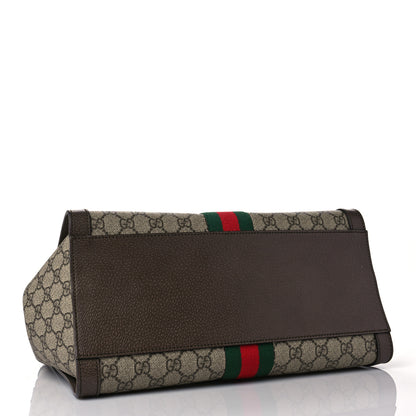 Gucci GG Supreme Monogram Web Medium Ophidia Tote Bag Brown 3 of 8