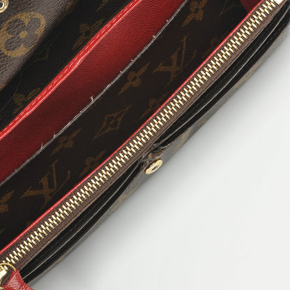 Louis Vuitton Monogram Emilie Wallet Red 8 of 12