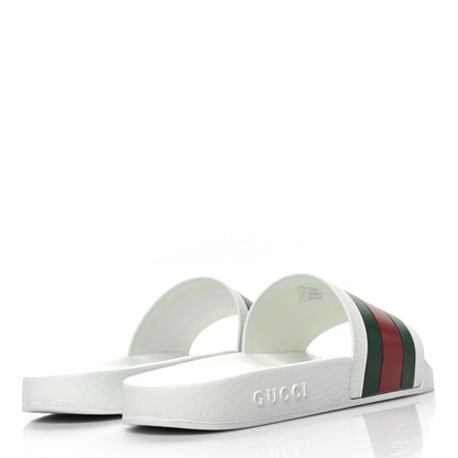 Gucci Rubber Web Mens Pool Slide Sandals 11 Great White 4 of 7