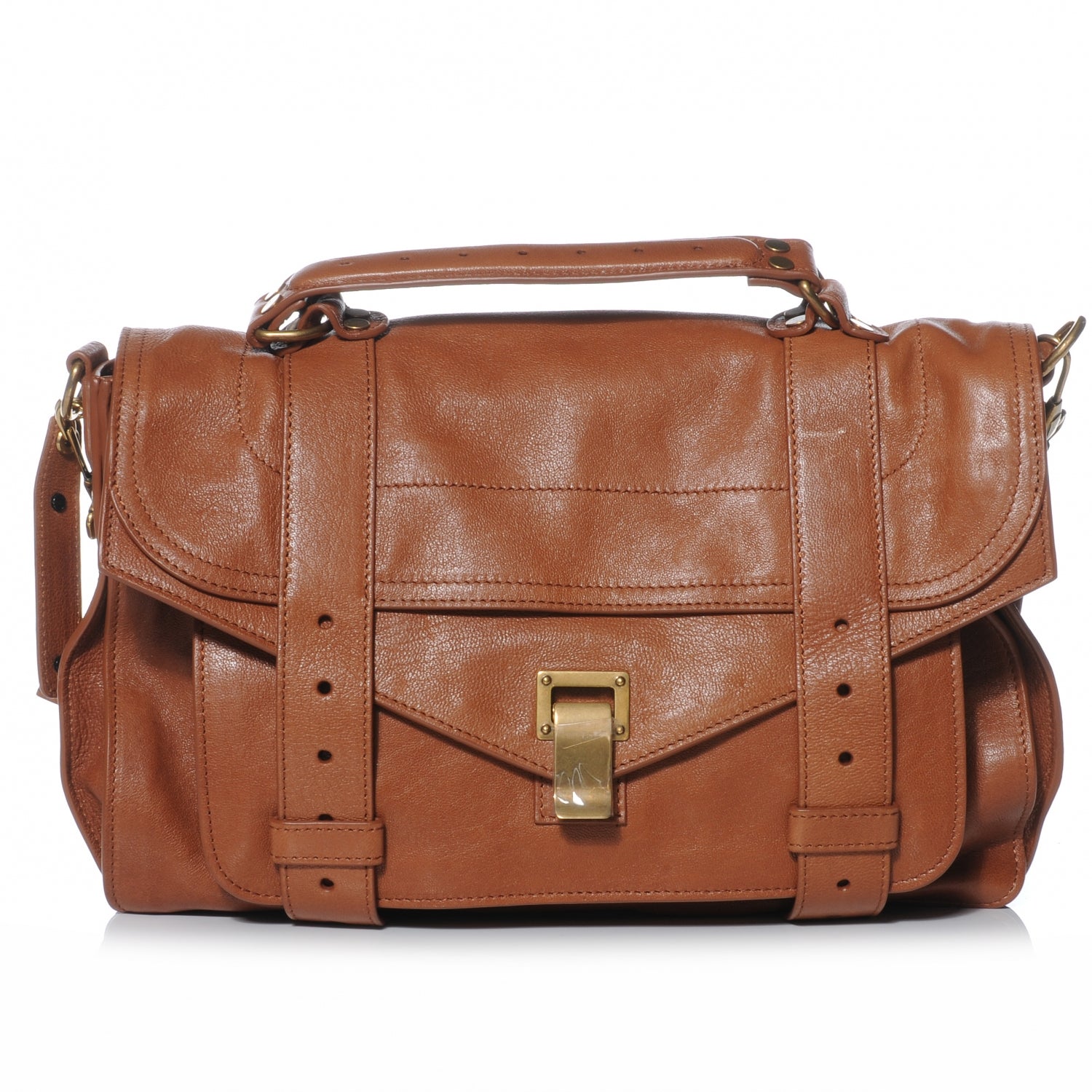Proenza Schouler Lambskin PS1 Medium Satchel Saddle 1 of 8
