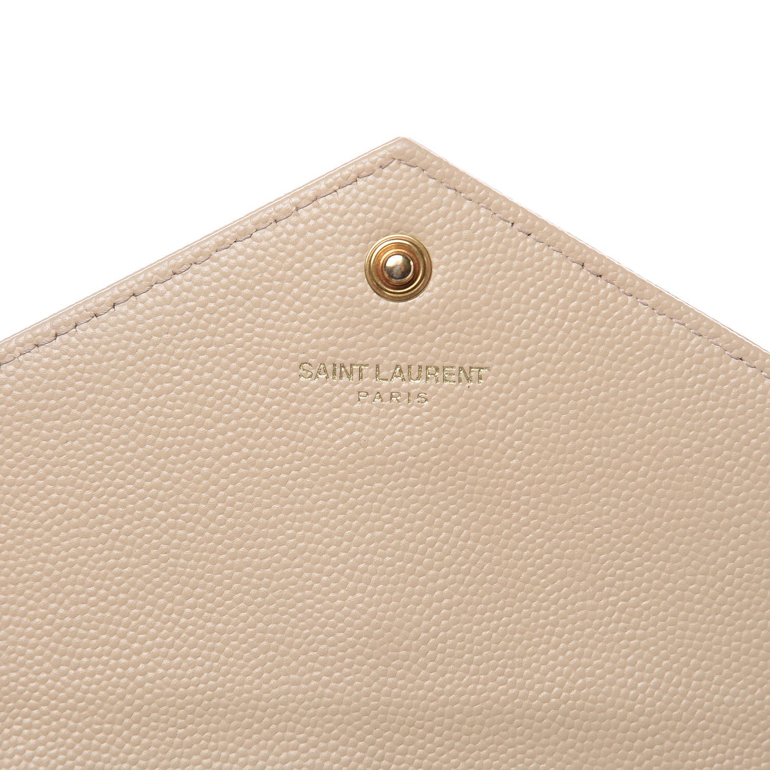 Saint Laurent Grain De Poudre Matelasse Chevron Monogram Envelope Chain Wallet Nude Powder 6 of 13