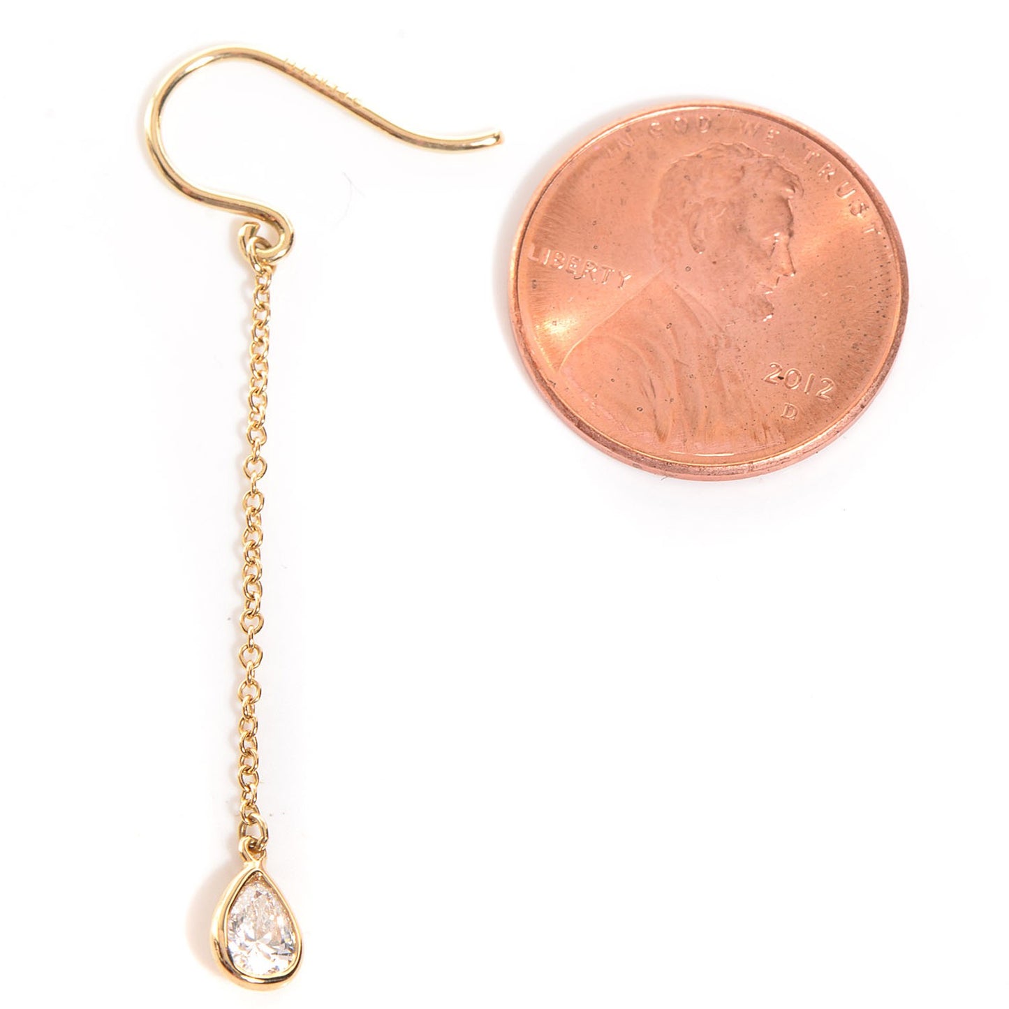 18K Yellow Gold Elsa Peretti Diamonds by the Yard Pear Shape Drop Earrings