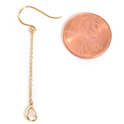 Tiffany 18K Yellow Gold Elsa Peretti Diamonds by the Yard Pear Shape Drop Earrings 2 of 5