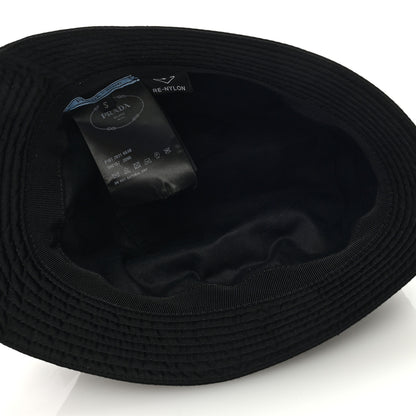 Prada Re-Nylon Metal Triangle Logo Womens Bucket Hat S Black 6 of 7
