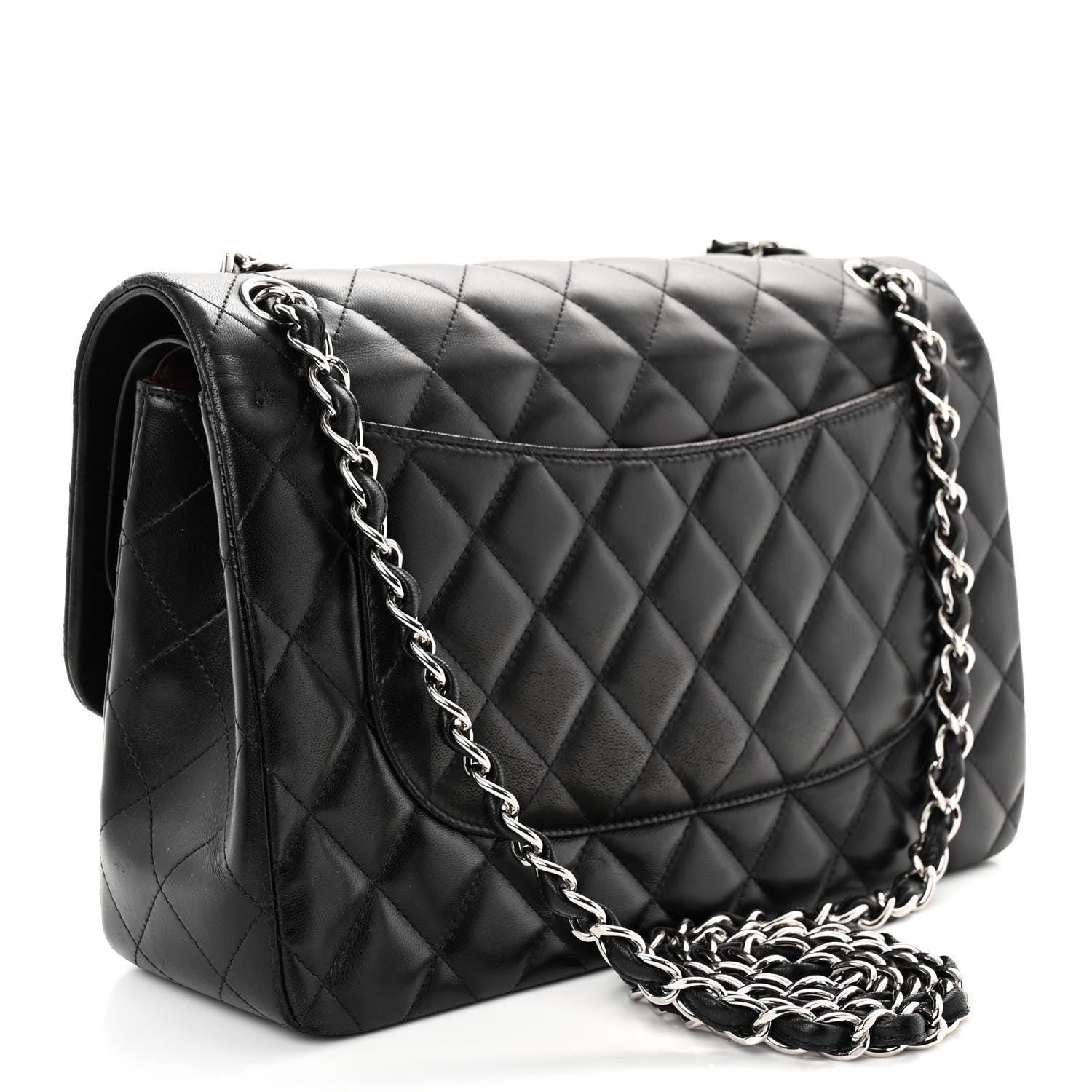 Chanel Lambskin Quilted Jumbo Double Flap Black 3 of 11
