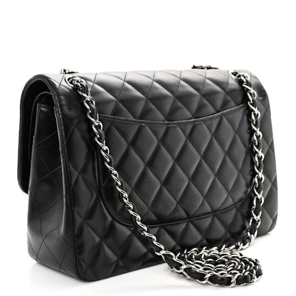 Chanel Lambskin Quilted Jumbo Double Flap Black 3 of 11