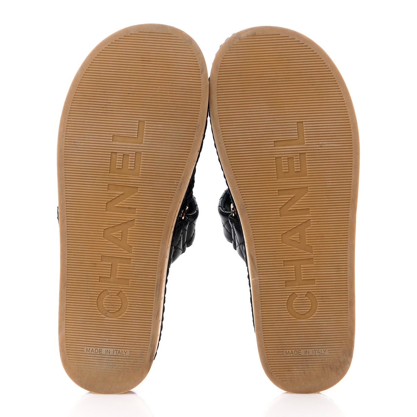 Cord Lambskin Quilted Logo Mules 37 Black