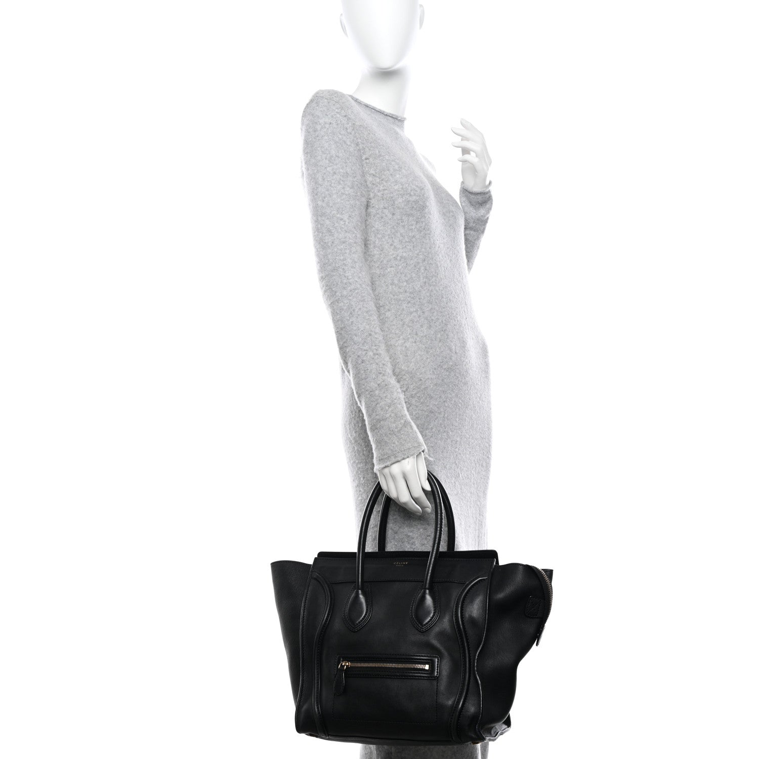 Celine Smooth Calfskin Mini Luggage Black 2 of 8