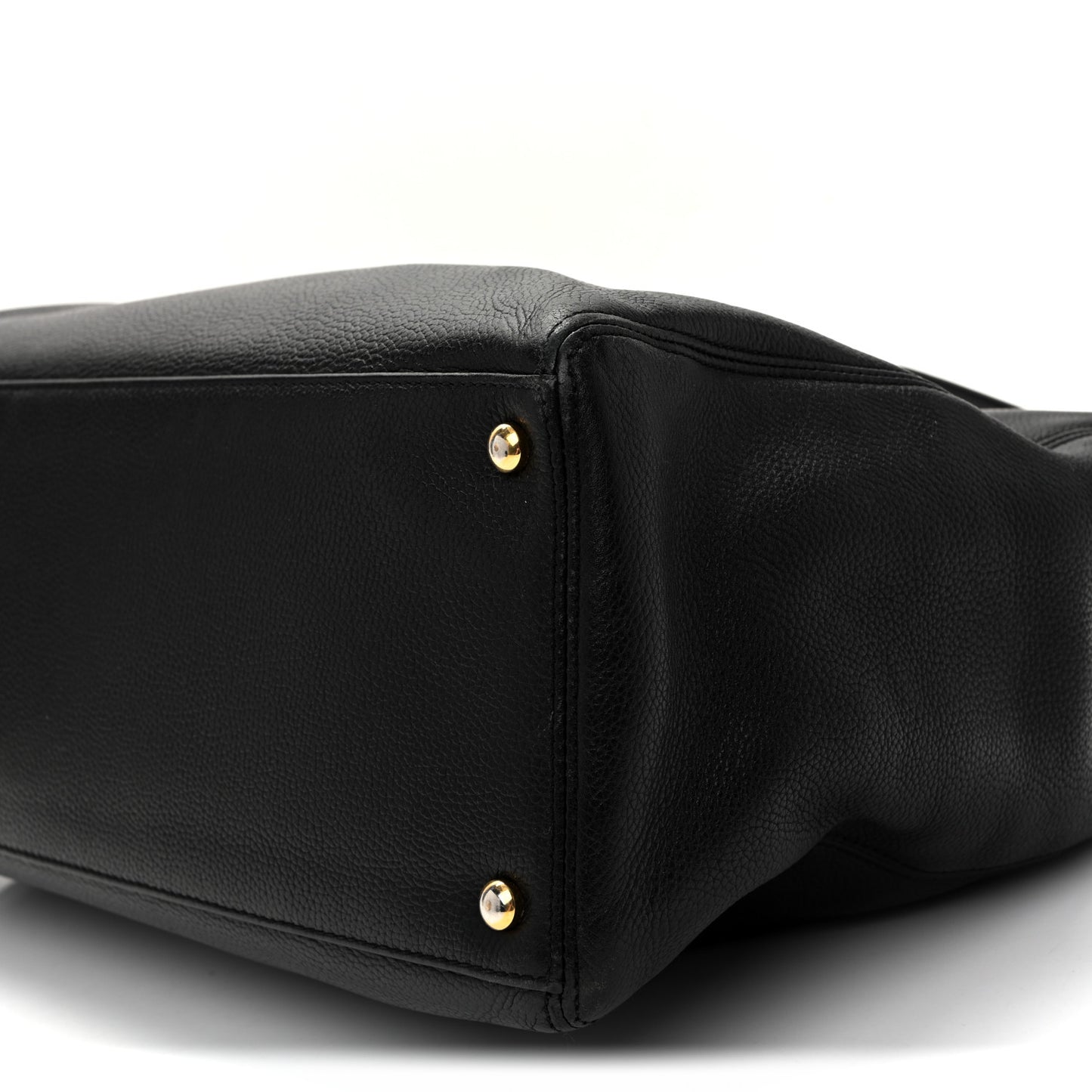 Calfskin Cerf Executive Shopper Tote Black