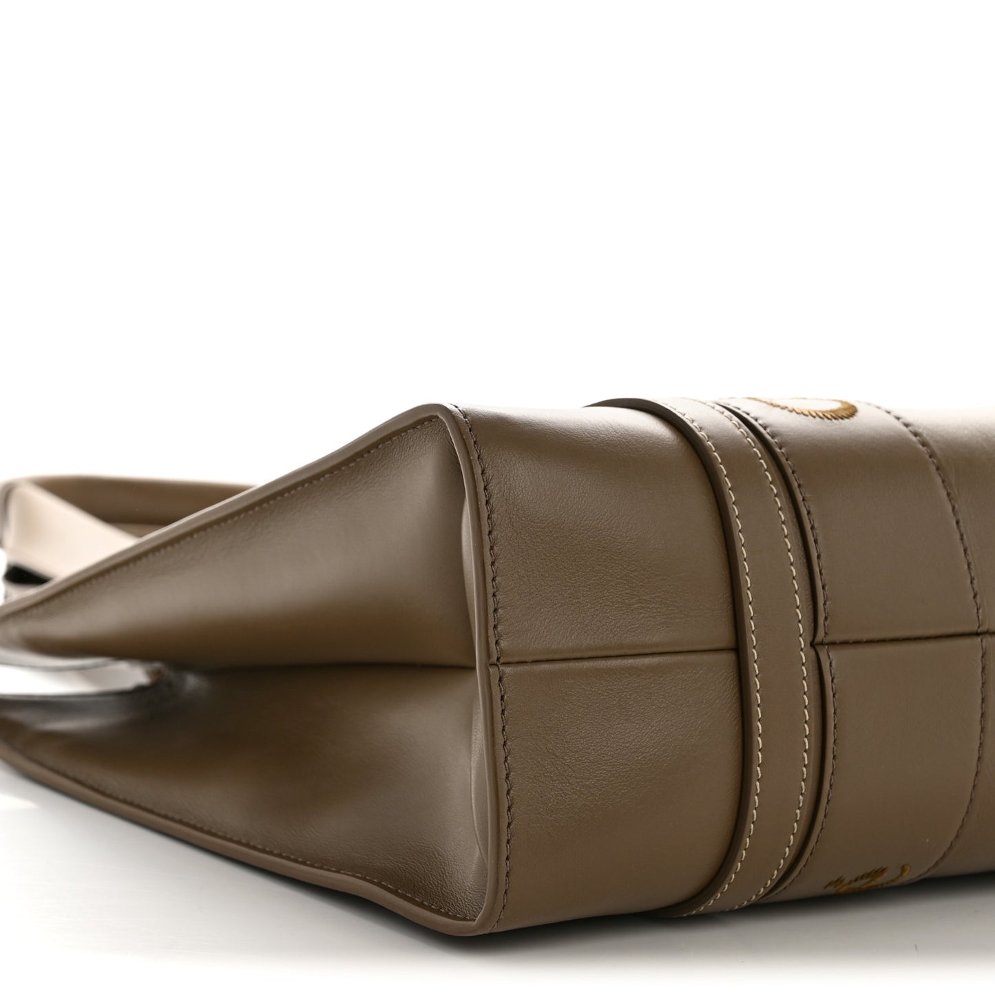 Calfskin Medium Woody Tote Army Green