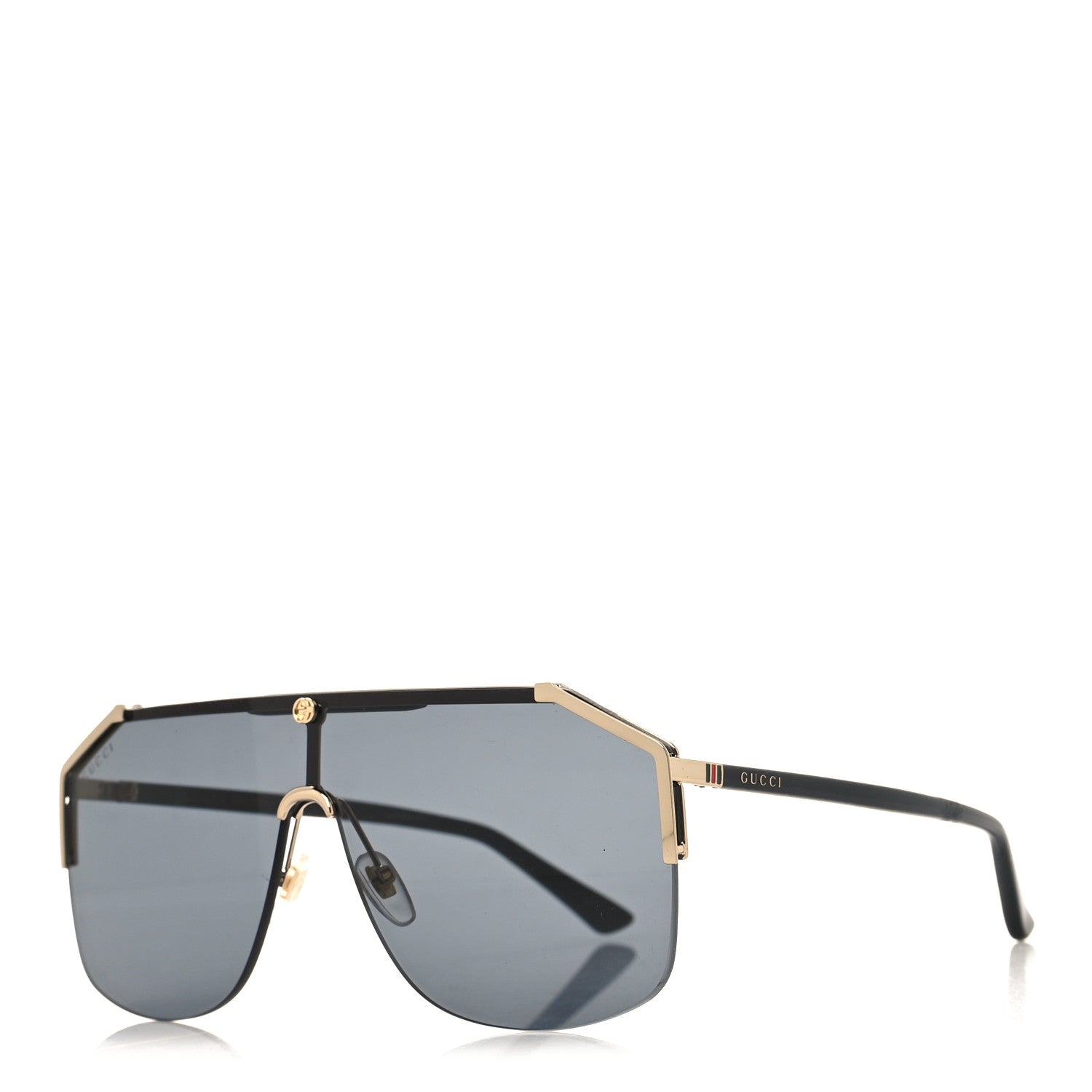 Gucci Metal Rimless Square Sunglasses GG0291S Black Gold 1 of 8