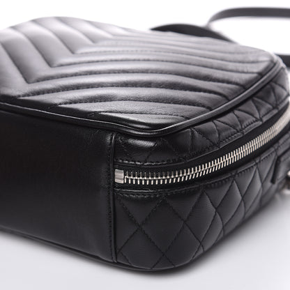 Saint Laurent Lambskin Matelasse Chevron Lunchbox Bag Black 8 of 8