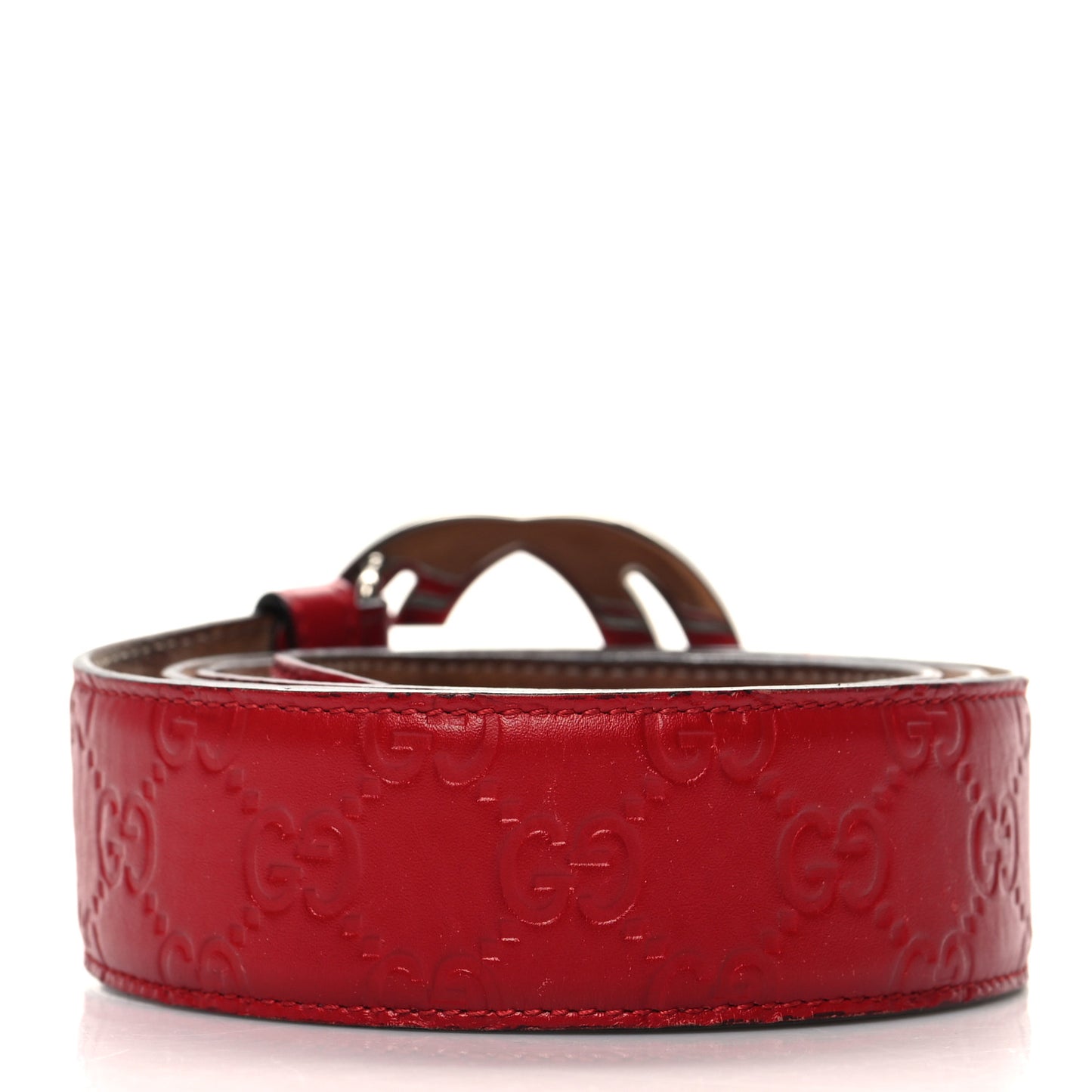 Guccissima Signature Interlocking G 40mm Belt 100 40 Hibiscus Red