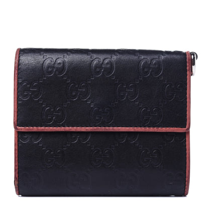 Gucci Guccissima Trifold Wallet Black Pink 1 of 12