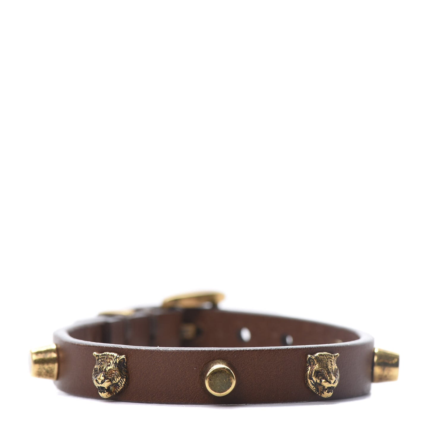 Calfskin Feline Heads Bracelet Brown